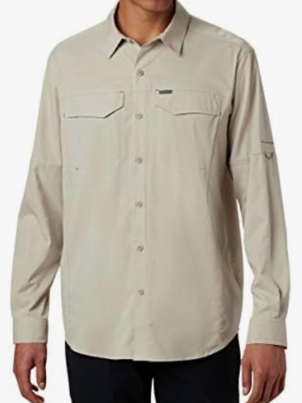 Men's Lightweight Button-Up Outdoor Shirt in Light Beige